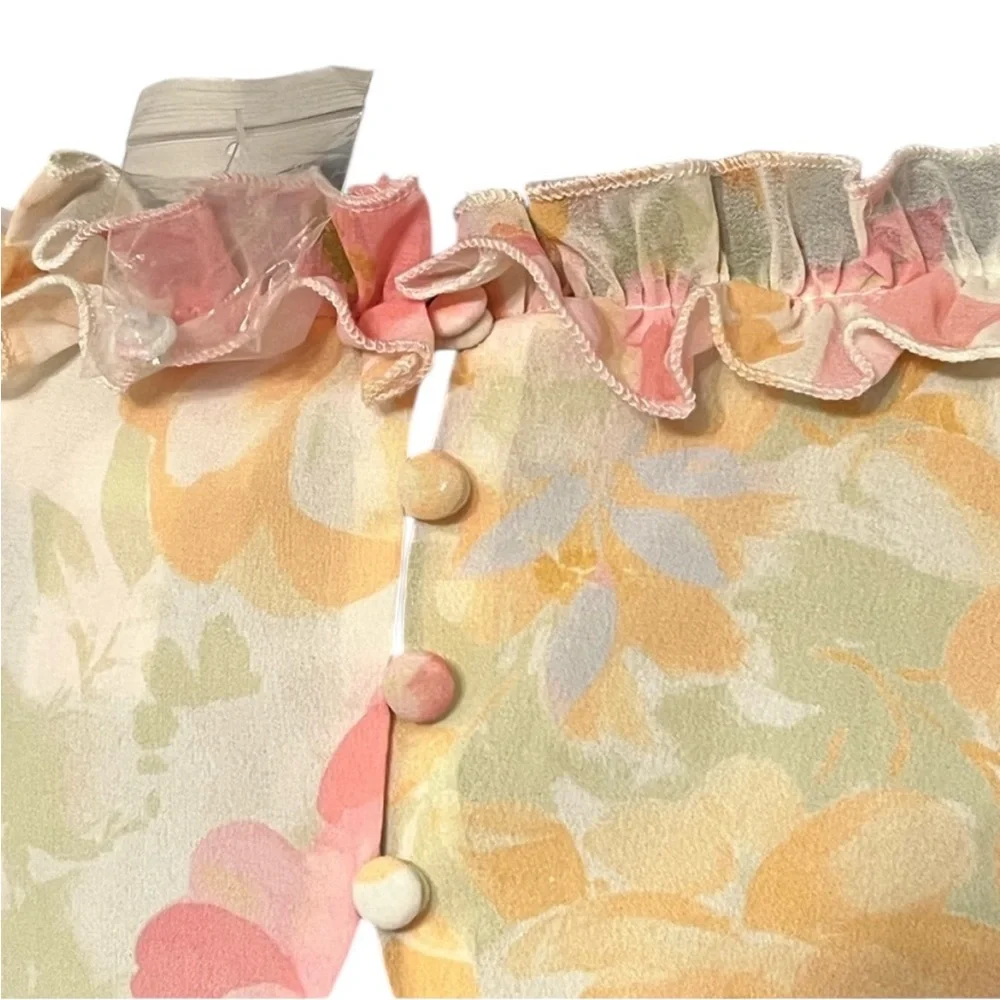 Flying Tomato Anthropologie Floral Ruffle Dress NWOT L